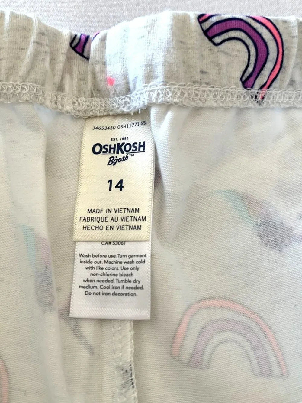 Brand New Oshkosh Girls Set Unicorn Pink Sleeveless Top Full Leggings Size 14